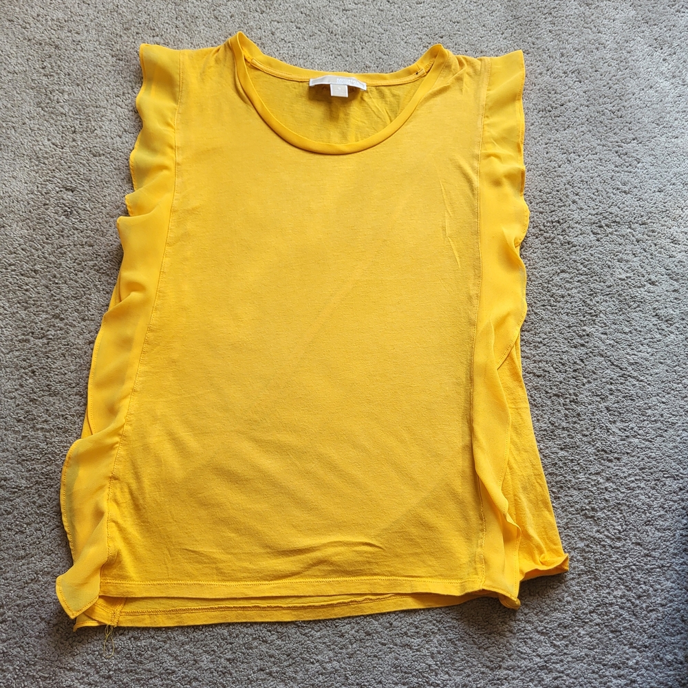 Michael Kors Yellow Ruffle Tank Top